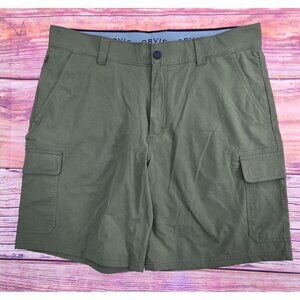 Orvis Mens Olive Green Cargo Shorts 36 Polyester